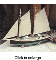 Sharpie Schooner Wood Model Boat Kit by Midwest - click to enlarge