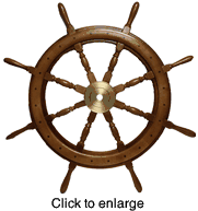 Ship's Wheel Deluxe Quality  30" diameter - click to enlarge