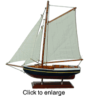 Small Wood Sailboat Model 13.25" L - click to enlarge