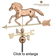 Smithsonian Polished Copper Weathervane Horse - click to enlarge