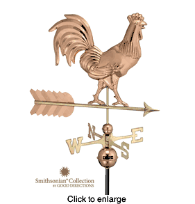 Smithsonian Polished Copper Weathervane Rooster - click to enlarge