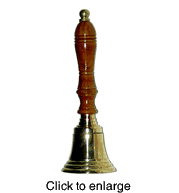 Solid Brass Hand Bell with wood handle - Small - click to enlarge
