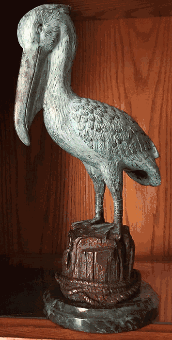 Solid brass pelican 