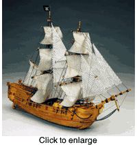 The Black Falcon Pirate Wood Model Ship Kit - click to enlarge