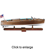 Triple Cockpit Runabout Wood Model Boat - click to enlarge