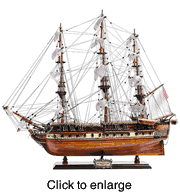 U.S.S. Constitution Assembled Wood Model Replica Ship  - 29" - click to enlarge