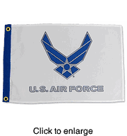 US Air Force Boat Flag 12" by 18" - click to enlarge