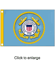 US Coast Guard Boat Flag 12" by 18" - click to enlarge