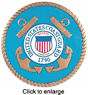 US Coast Wood Wall Plaque - Blue - click to enlarge