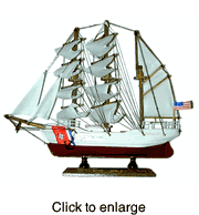 USCG Barque Eagle Wood Model Small -  10.5" - click to enlarge