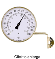 Vermont Dial Outdoor BrassThermometer - click to enlarge