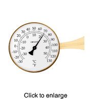 Vermont Large Dial Brass Outdoor Thermometer  - click to enlarge