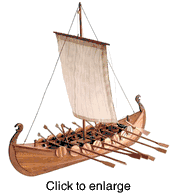 Viking Longboat Wood Model Boat Kit by Latina - White Sails - click to enlarge