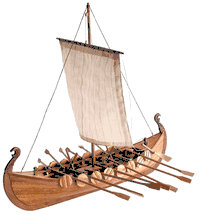 Viking Longboat Wood Model Boat Kit by Latina - White Sails