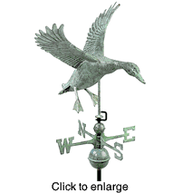 Weathervane  Duck Landing Blue Verde Copper - click to enlarge