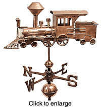 Weathervane Locomotive - Polished Copper - click to enlarge