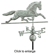 Weathervane  Patchen Horse - Blue Verde Aluminum - click to enlarge