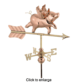 Weathervane (small): Whimsical Pig - click to enlarge