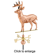 Weathervane Standing Deer - Polished Copper - click to enlarge
