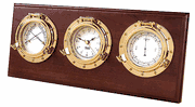 Weems & Plath Nautical Brass Porthole Weather Center