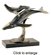 Whalesong Bronze Nautical Whale Sculpture - click to enlarge