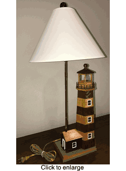 Wood Lighthouse Table Lamp by NatureCrafts - click to enlarge