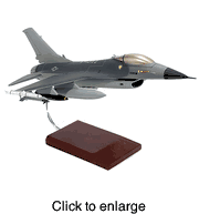 Wood Model Airplane: F - 16C Falcon, (USAF). - click to enlarge