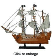 Wood Pirate Ship Model (Medium) 20" Queen Anne's Revenge - click to enlarge