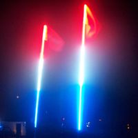 4' LED Safeglo Lighted Whip w Flag - R/W/B - FREE SHIPPING