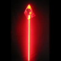 4' LED Safeglo Lighted Whip w Flag - RED - FREE SHIPPING
