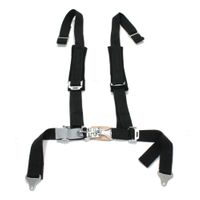 Tiger 4 Pt "H" Harness Seat Belts Sewn In 2x2 w/ Pads Black