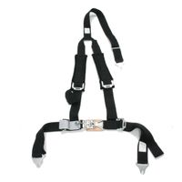 Tiger 4 Pt "Y" Harness Seat Belts Sewn In 2x2 w/ Pads Black Tiger 4 Pt "Y" Harness Seat Belts Sewn In 2x2 w/ Pads Black