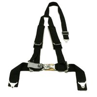 Tiger 4 Pt "Y" Harness Seat Belts Sewn In 2x3 w/ Pads Black