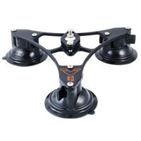 Vector Mount 12" Portable Tri-Base, Three Suction Cup Mounting Base - BLACK