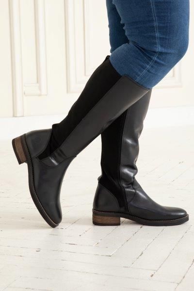 black wide calf womens boots