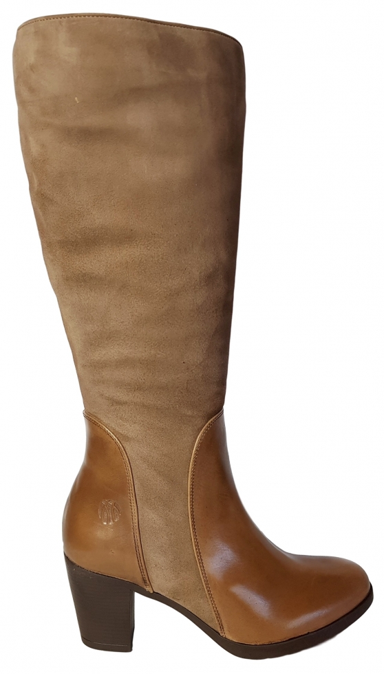 Brora Super Wide Calf Super Wide Calf Ladies Boot Taupe Nappa/Suede