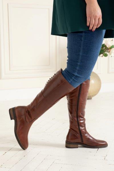 womens cognac boots wide calf
