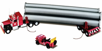 Kenworth W925 with Trailer, Pipe Load & Jeep Model - Corgi US55704 - click to enlarge