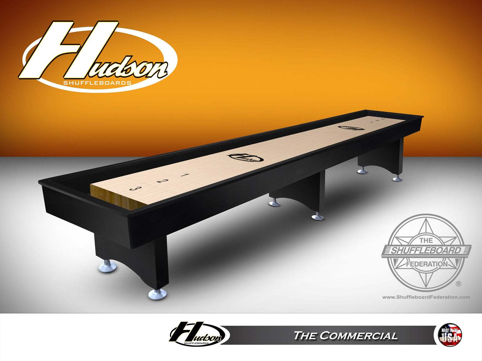 22 Foot Hudson Commercial Shuffleboard Table Hudson Shuffleboards