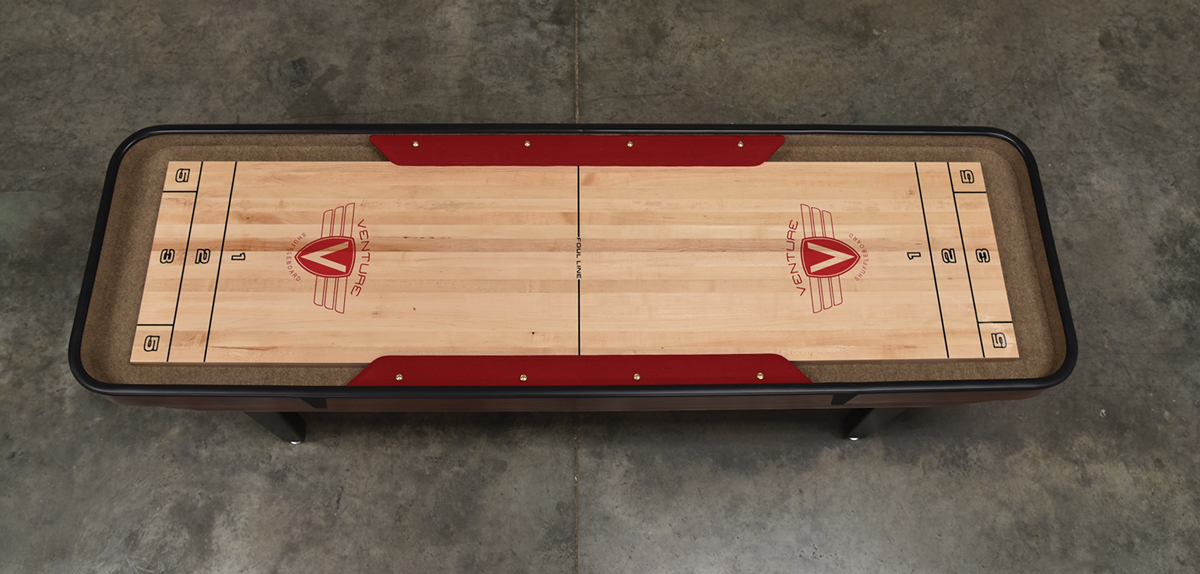 9 Foot Venture Classic Cushion Shuffleboard Table Made in the USA Venture Shuffleboard