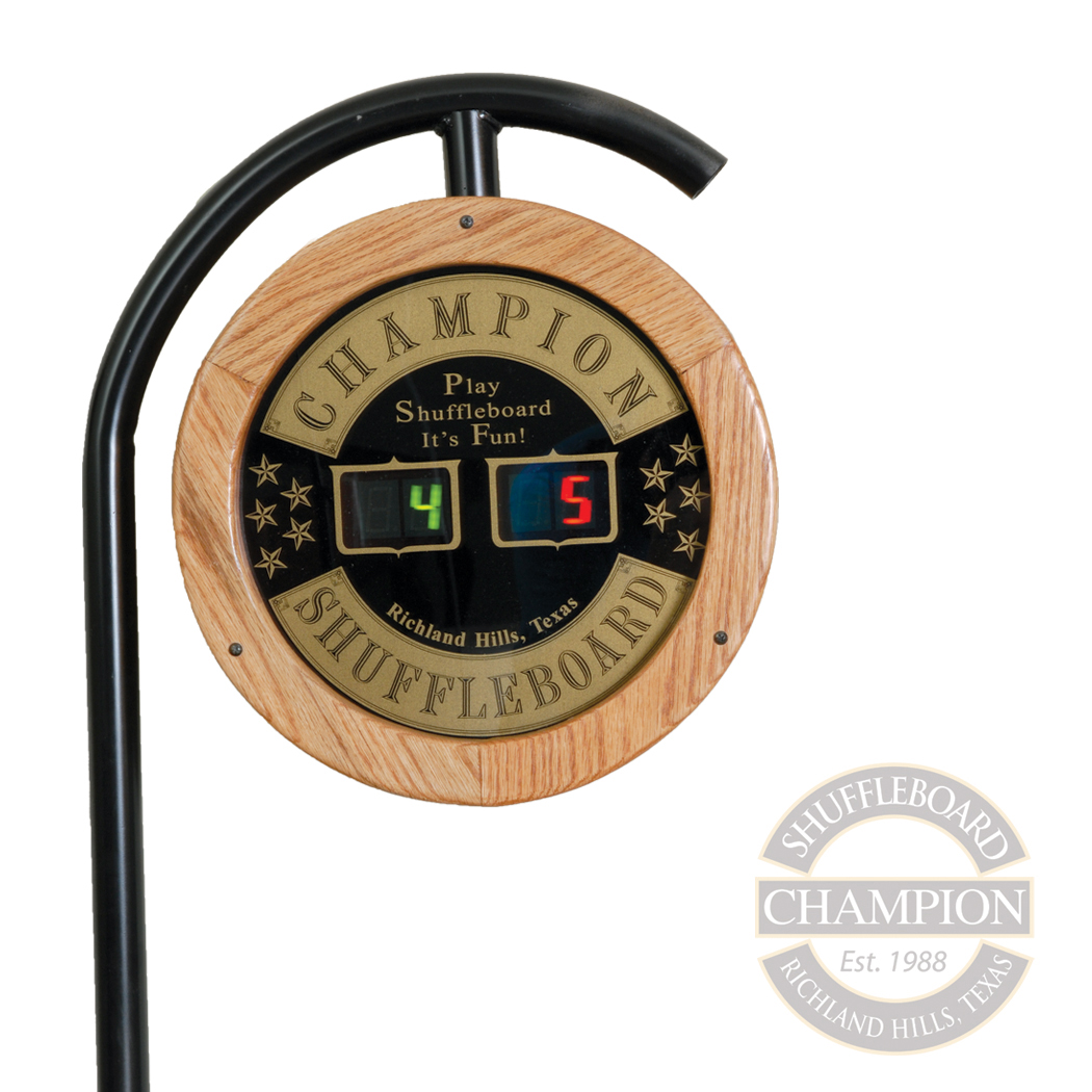 Champion Wood JBar Electronic Shuffleboard Table Scoreboard Champion