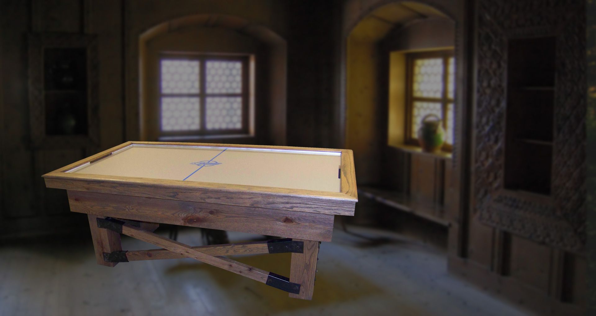 Dynamo Rustic Air Hockey Table Champion Shuffleboard