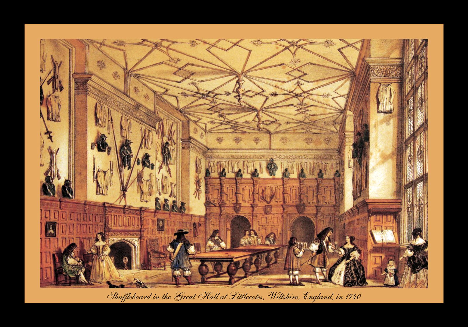 Shuffleboard In The Great Hall Table Shuffleboard Framed Print