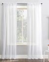 Sheer Curtain, 55" Wide Rod Pocket Curtain, Custom Length Curtain (Single Panel)