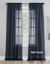Sheer Curtain, 55" Wide Rod Pocket Curtain, Custom Length Curtain (Single Panel)