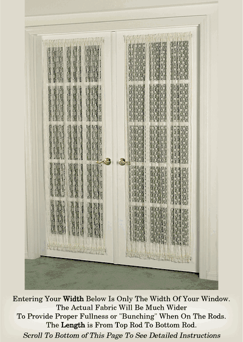 Floral Lace French Door Curtain (Single Panel)