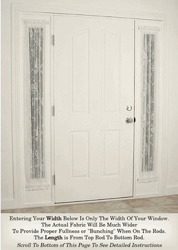 Warm Home Designs Ivory English Rose Lace Curtains For French Doors – 30x72 Inch Pair With Tiebacks