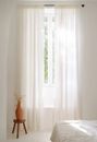 Linen Curtain, 57" Wide Rod Pocket Curtain, Custom Lengths (Single Panel)