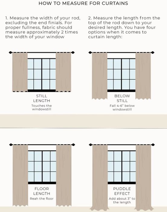 Linen Curtain, 57" Wide Rod Pocket Curtain, Custom Lengths (Single Panel)