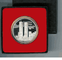 1 OUNCE. SILVER TWIN TOWERS COMMEMORATIVE WTC